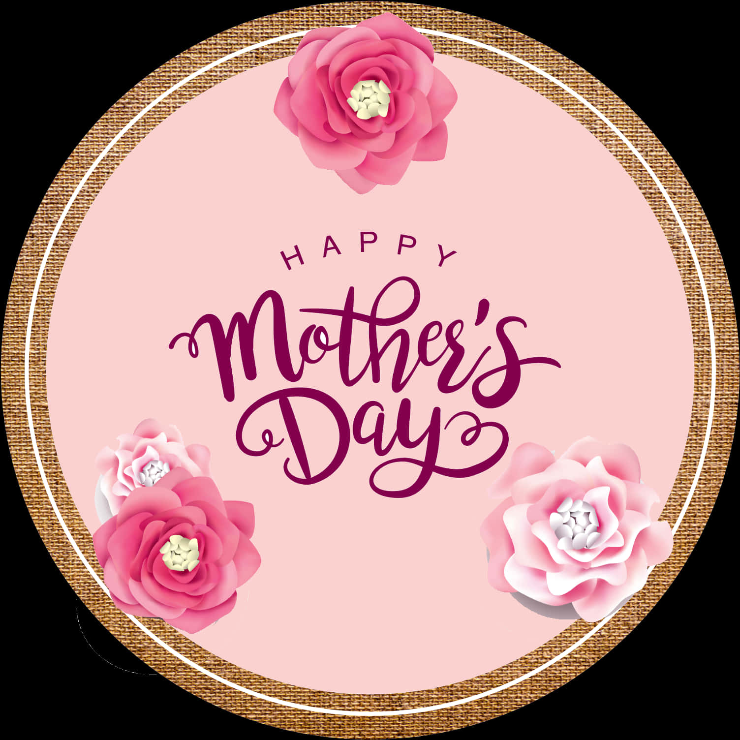 Happy Mothers Day Floral Greeting PNG Image