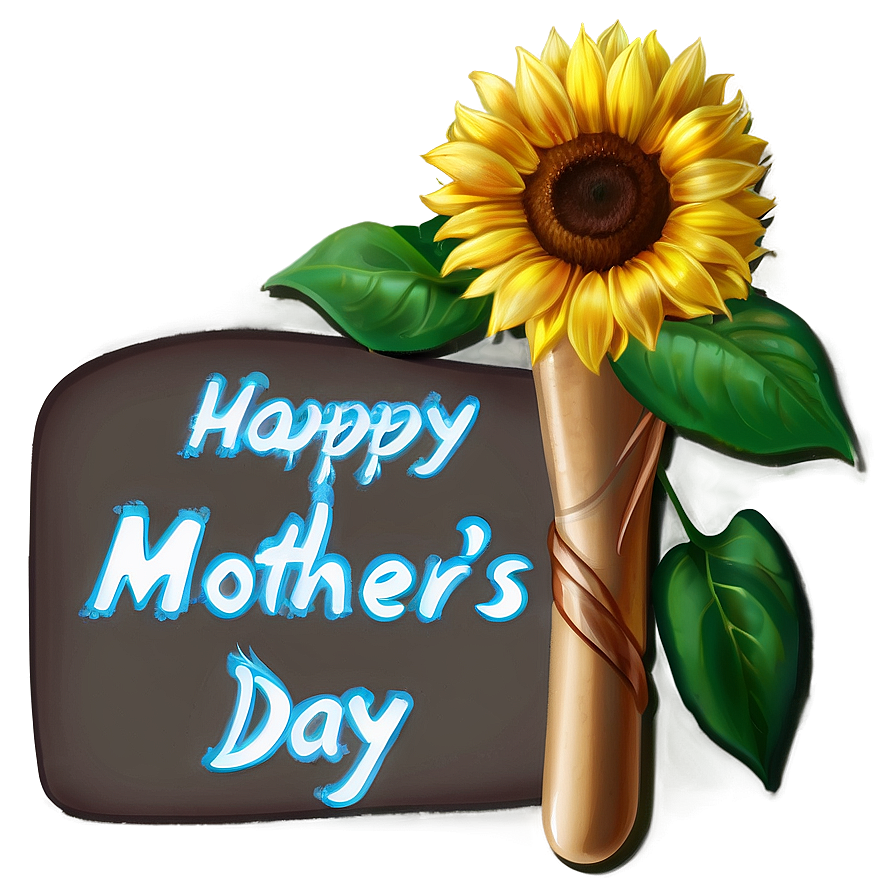 Happy Mothers Day Sunflower Png Fvu PNG Image