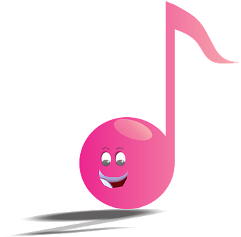 Happy Musical Note Cartoon PNG Image