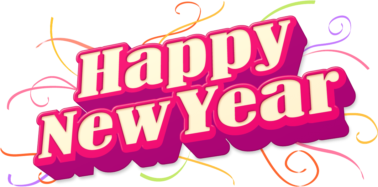 Happy New Year Celebration Graphic PNG Image