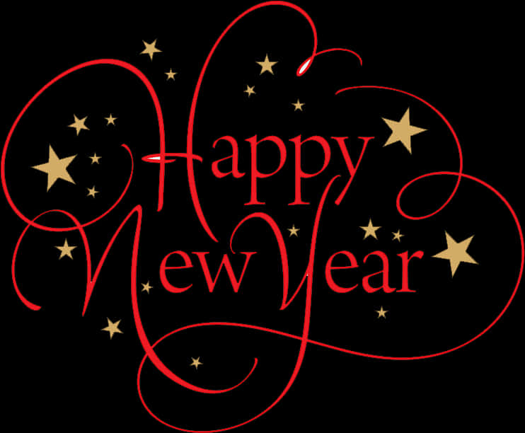 Happy New Year Elegant Script PNG Image