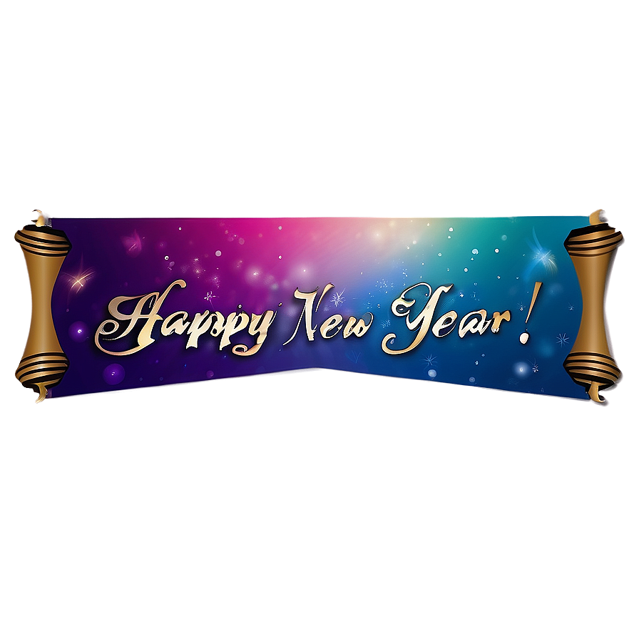 Happy New Year Vibrant Banner Png 05232024 PNG Image