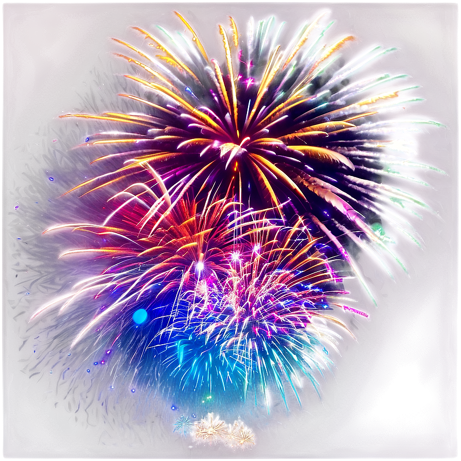 Happy New Year Vibrant Firework Display Png Kth PNG Image