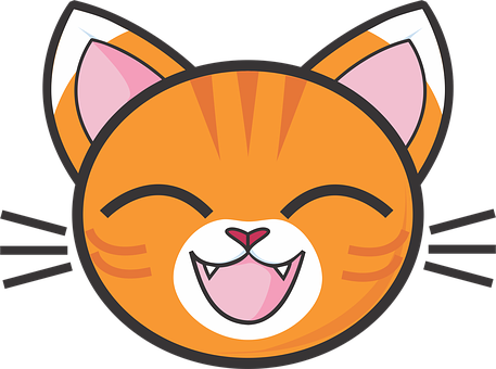 Happy Orange Cat Emoji PNG Image