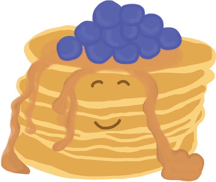 Happy Pancake With Blueberriesand Syrup PNG Image