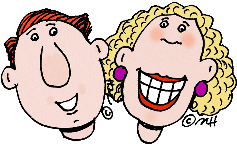 Happy Parent Cartoon Faces PNG Image