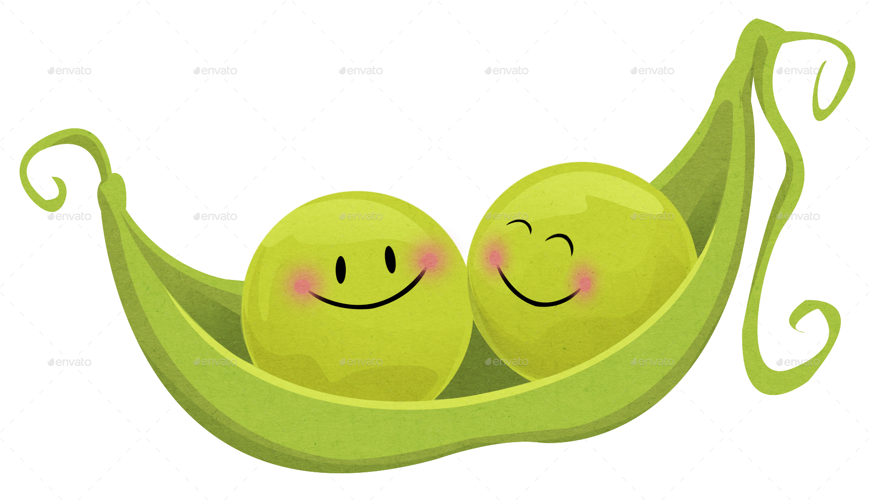 Happy Peasina Pod PNG Image