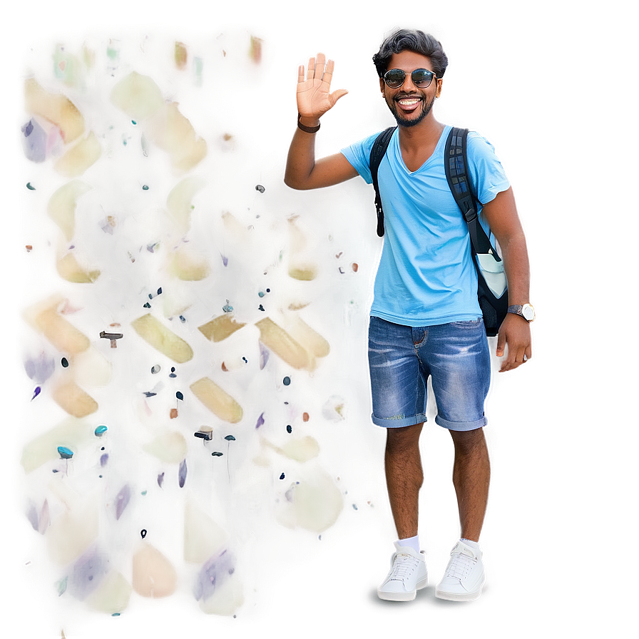 Happy Person Waving Goodbye Png Oiq PNG Image