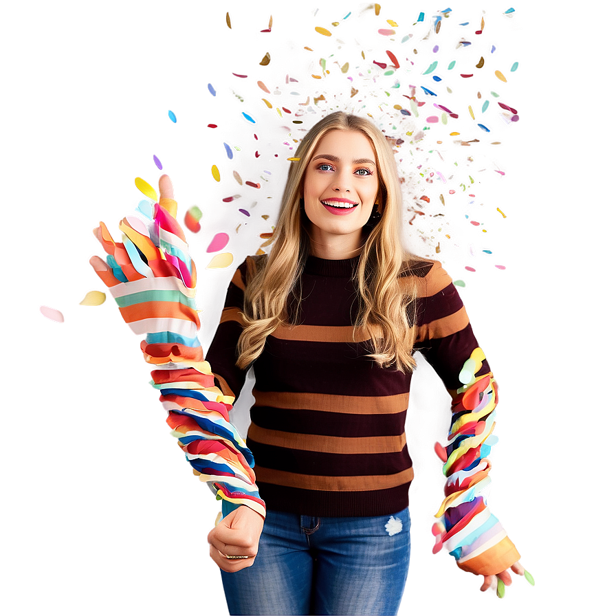 Happy Person With Confetti Png 06122024 PNG Image