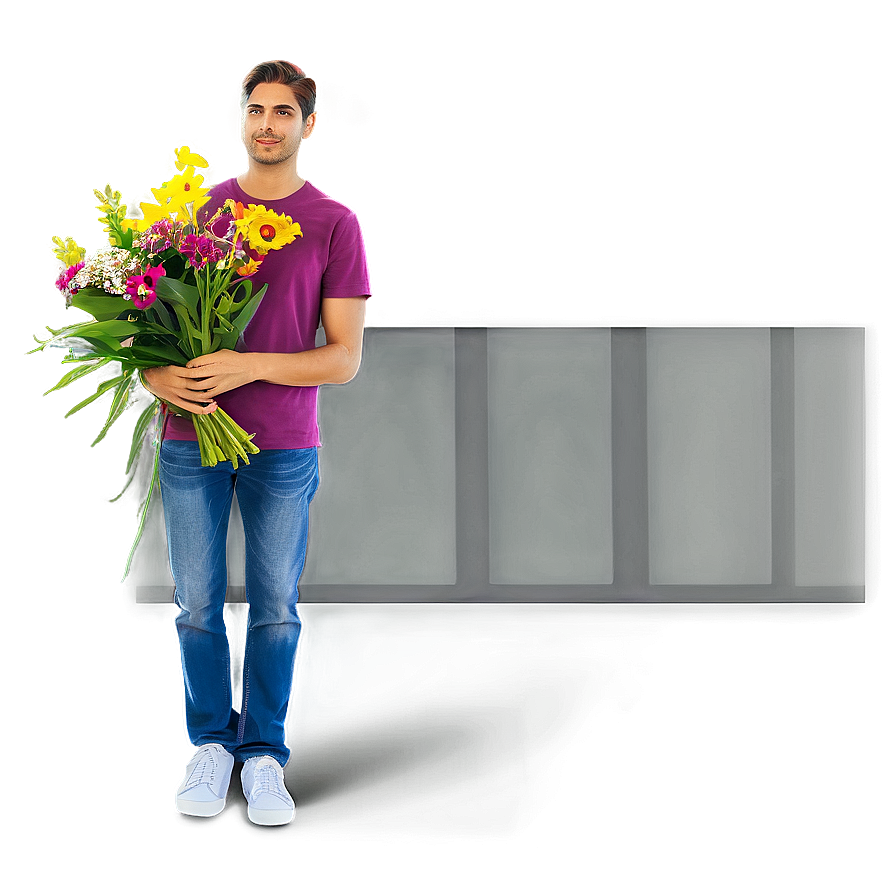 Happy Person With Flowers Png Vsb44 PNG Image