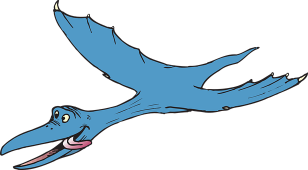 Happy Pterosaur Cartoon PNG Image