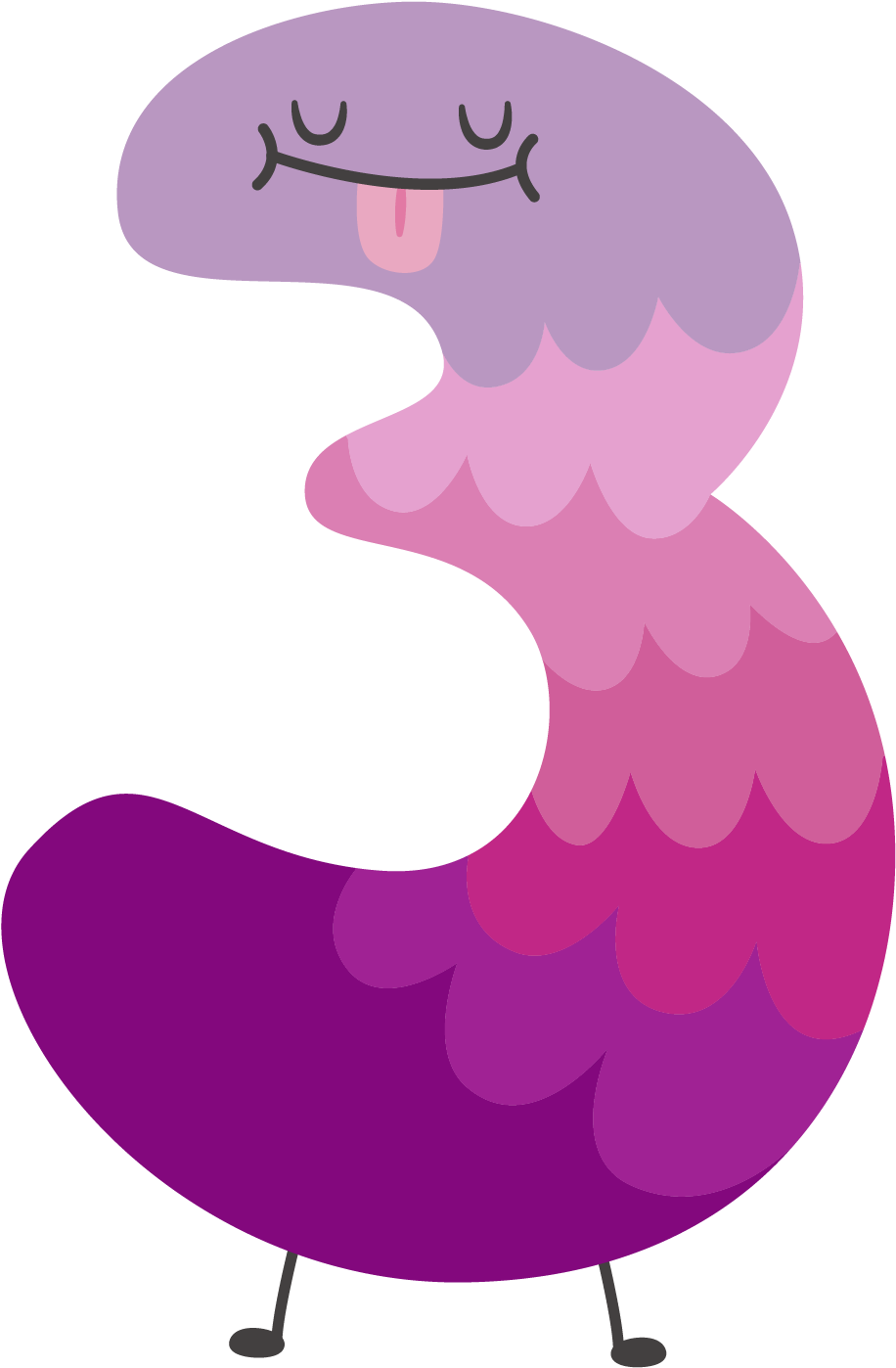 Happy Purple Creature Illustration PNG Image