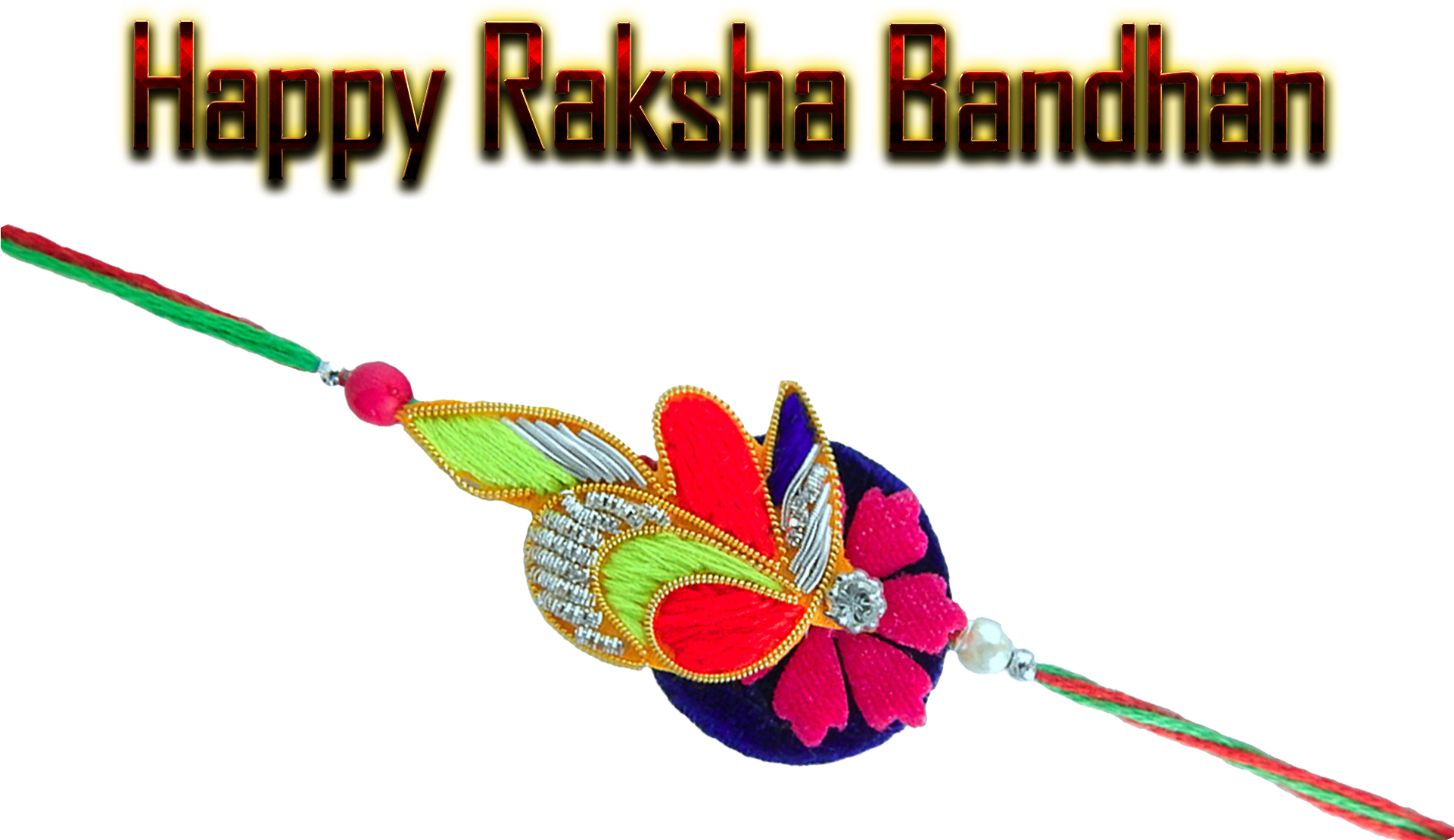 Happy Raksha Bandhan Rakhi Design PNG Image