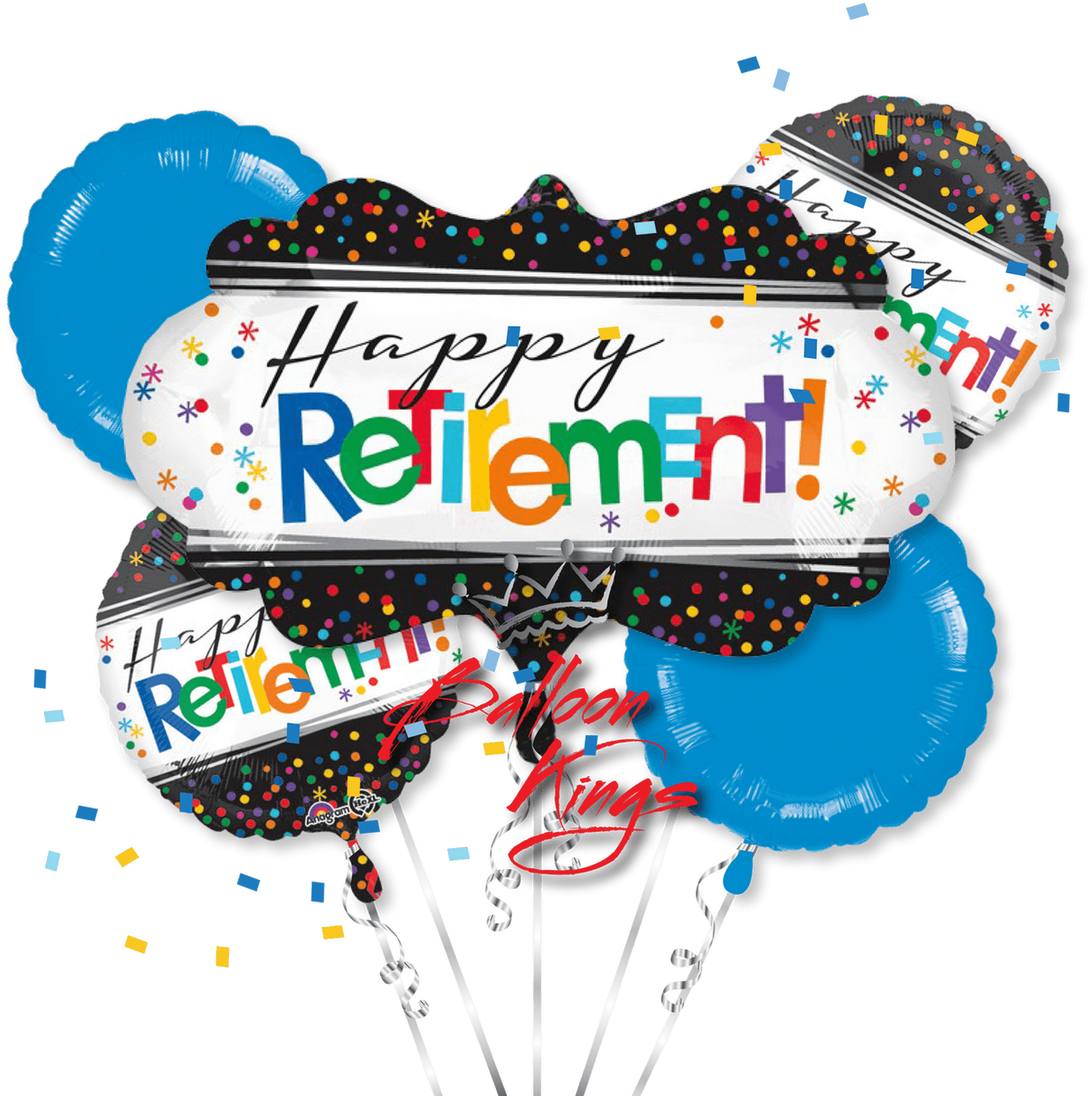 Happy Retirement Celebration Balloons PNG Image