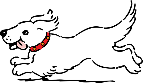 Happy Running Dog Illustration PNG Image