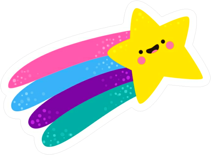 Happy Star Rainbow Sticker PNG Image