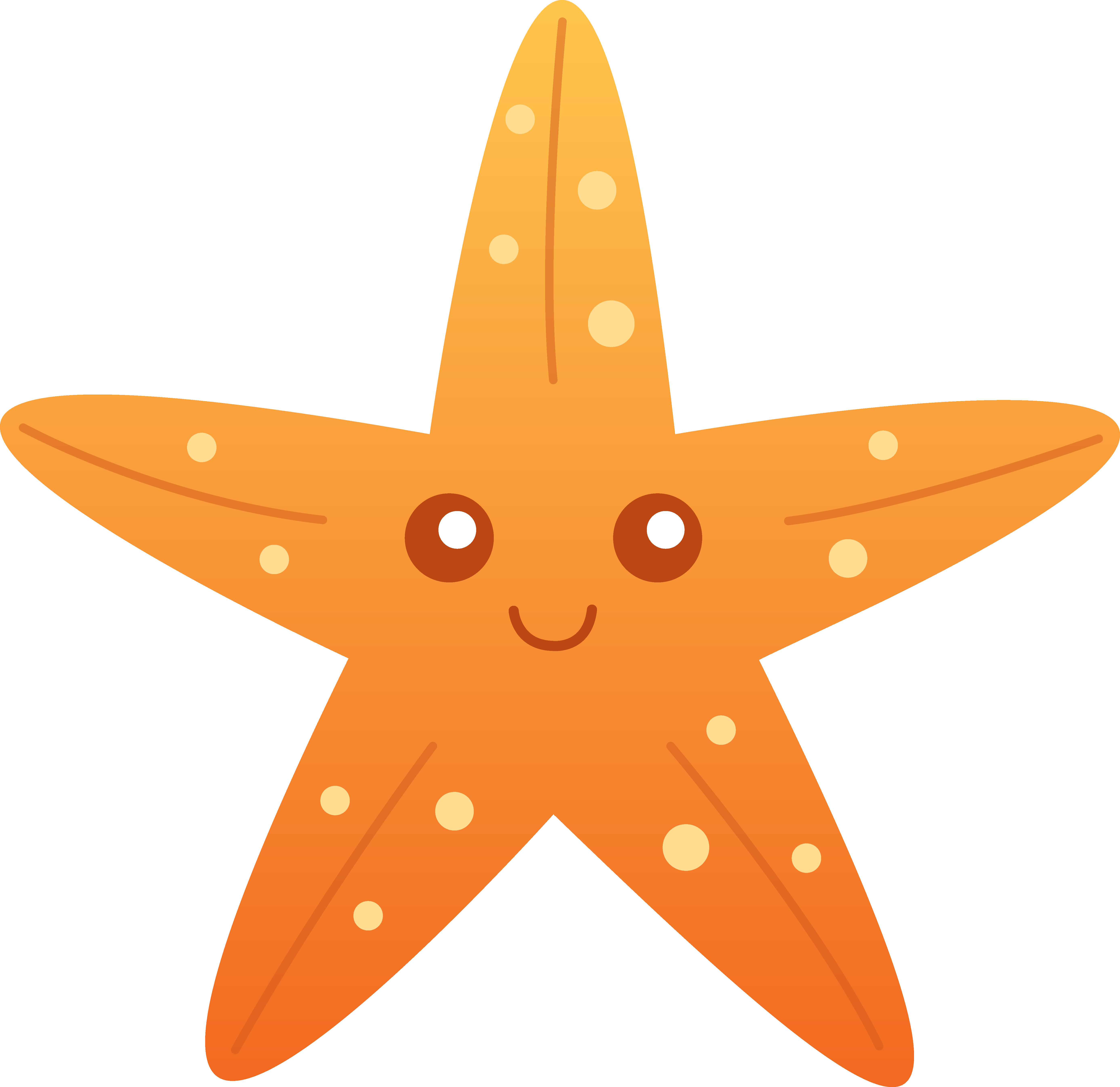 Happy Starfish Clipart PNG Image