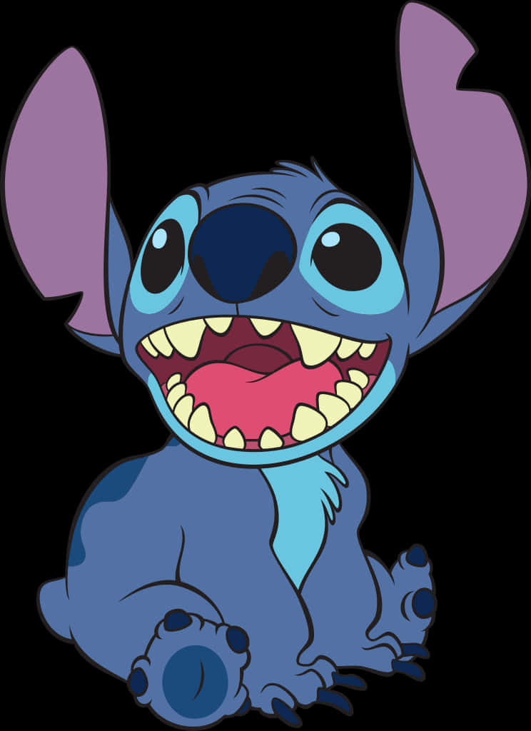 Happy Stitch Cartoon Character PNG Image