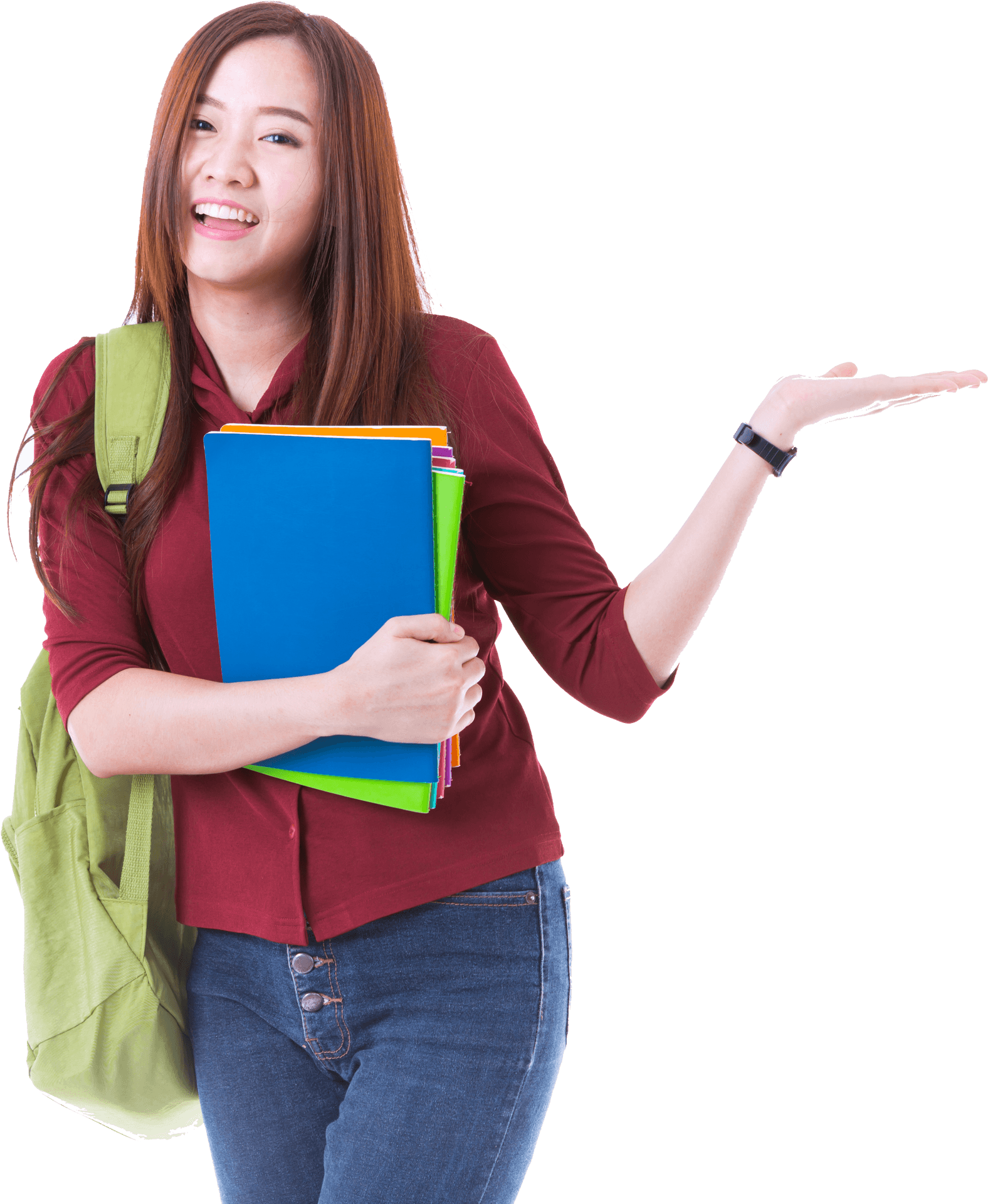 Happy Student Presenting Something.png PNG Image