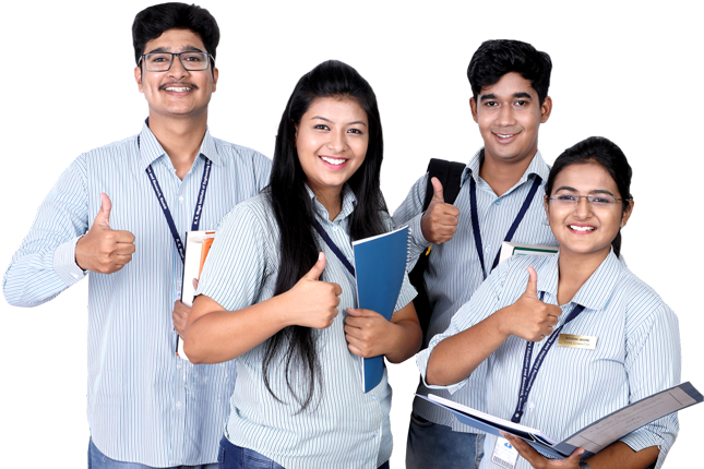 Happy Students Giving Thumbs Up PNG Image