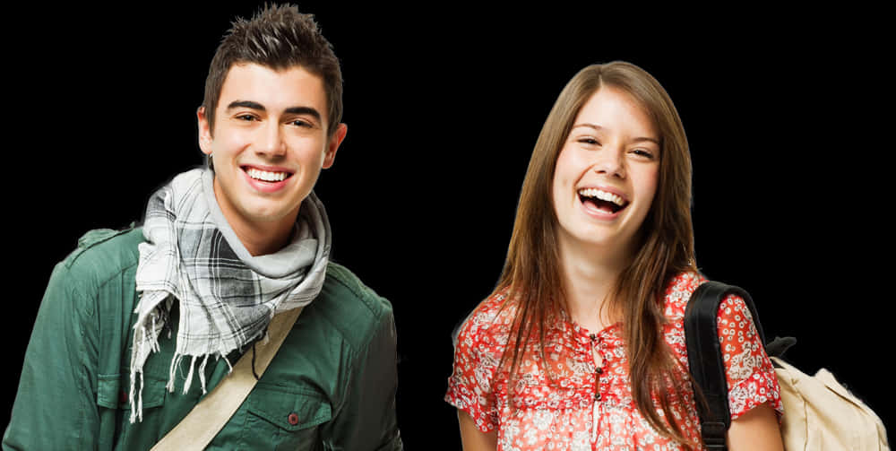 Happy Teenagers Laughing Together PNG Image