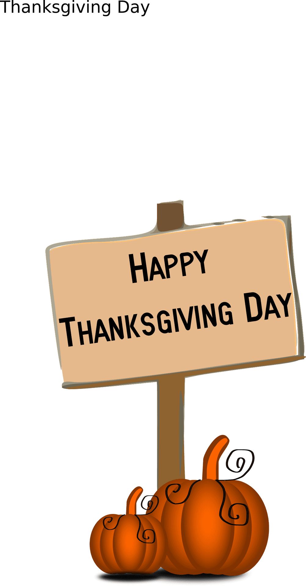 Happy Thanksgiving Day Signand Pumpkins PNG Image