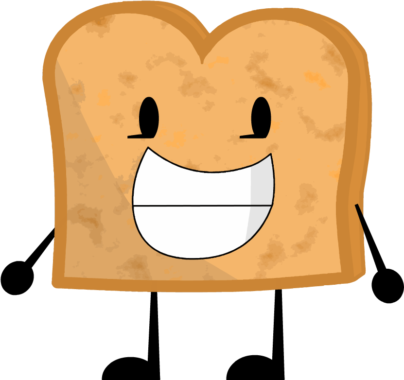 Happy Toast Cartoon Character PNG Image