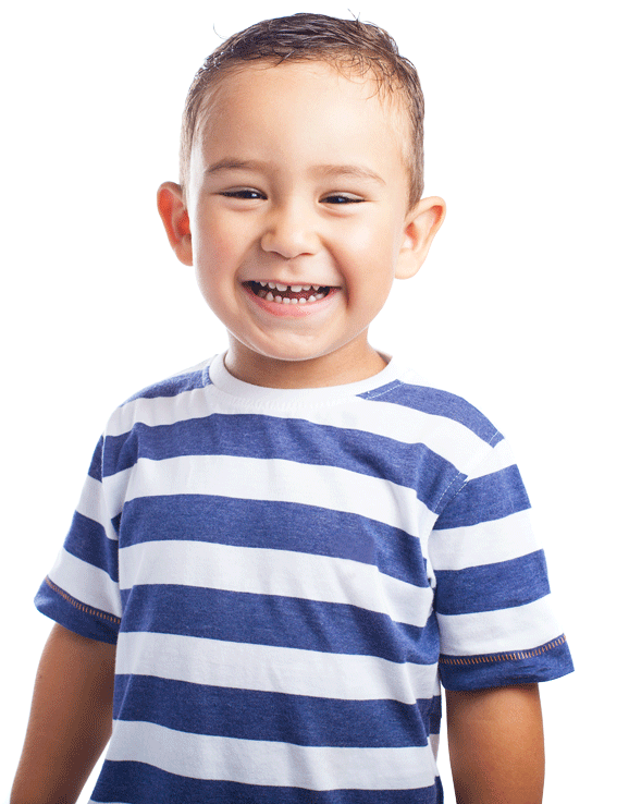 Happy Toddler Striped Shirt PNG Image