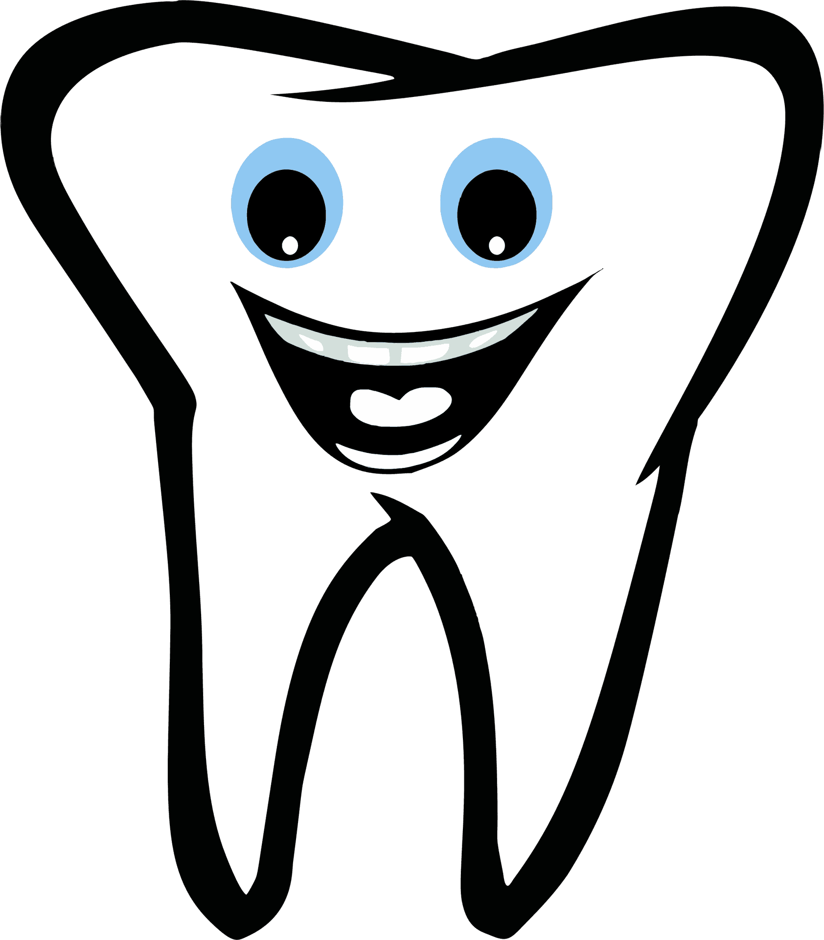 Happy Tooth Cartoon Character PNG Image