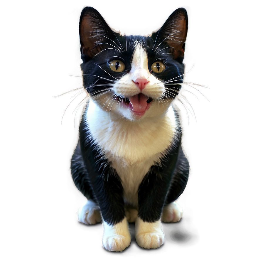 Happy Tuxedo Cat Png 06262024 PNG Image