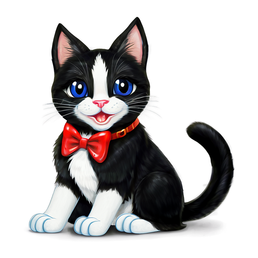 Happy Tuxedo Cat Png Ecn38 PNG Image