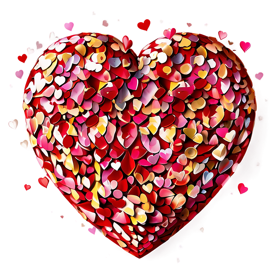 Happy Valentine's Day Heart Confetti Png 06202024 PNG Image