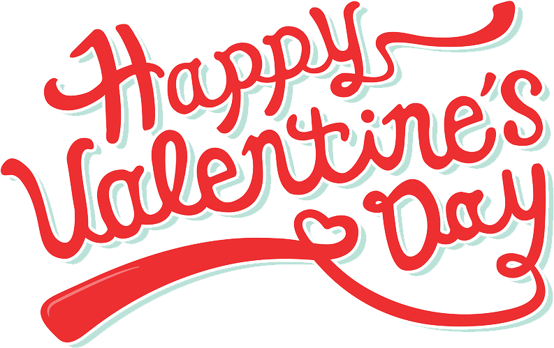 Happy Valentines Day Calligraphy PNG Image