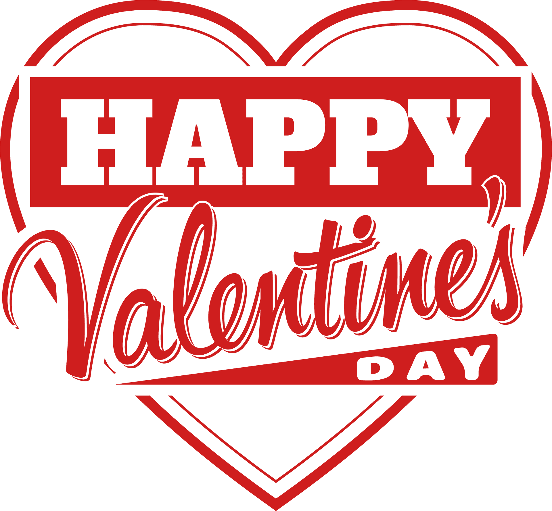 Happy Valentines Day Heart Graphic PNG Image