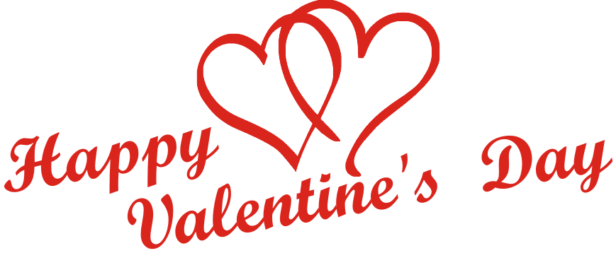 Happy Valentines Day Red Hearts Graphic PNG Image