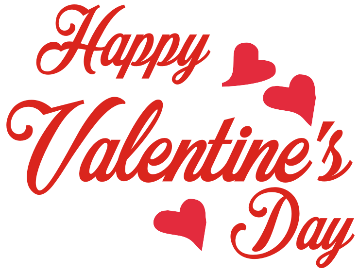 Happy Valentines Day Text Graphic PNG Image