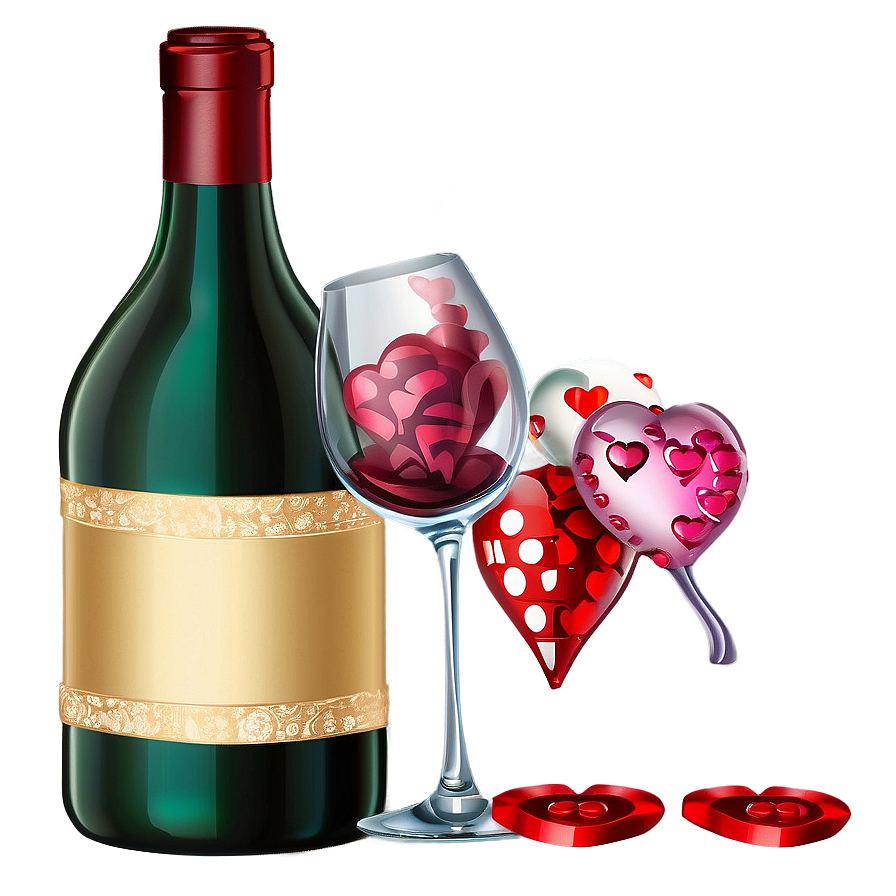 Happy Valentines Day Wine Png 9 PNG Image