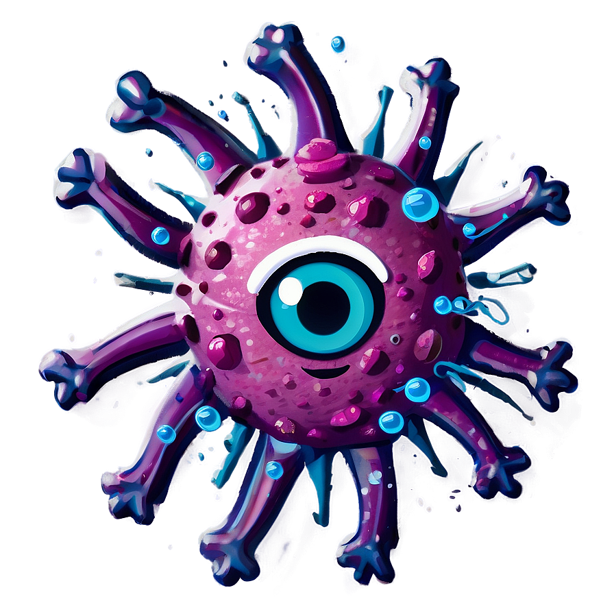 Happy Virus Cartoon Png Ehd PNG Image