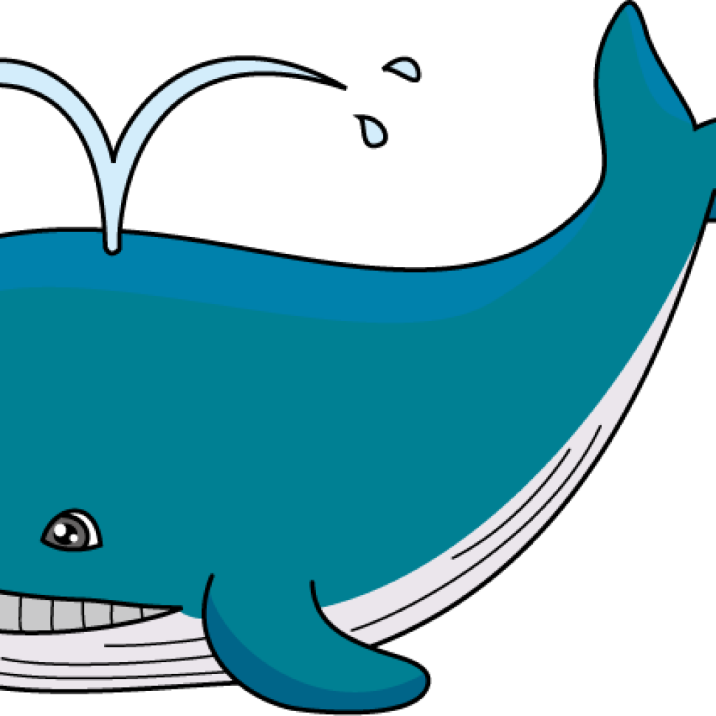 Happy Whale Cartoon Clipart PNG Image