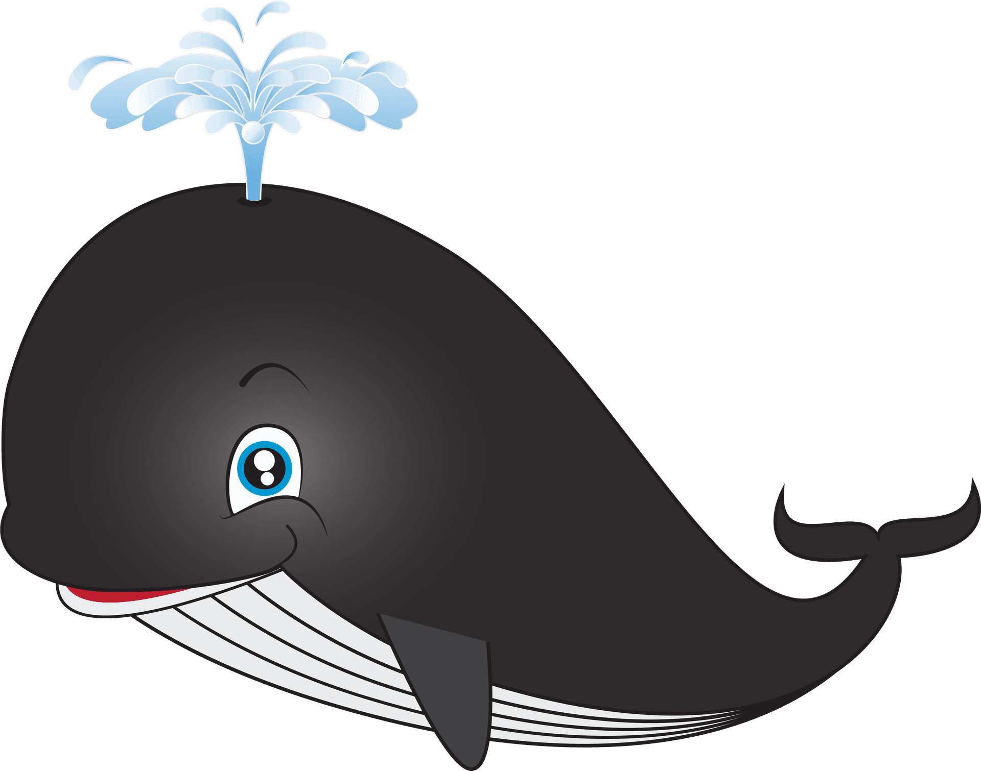 Happy Whale Cartoon Clipart PNG Image