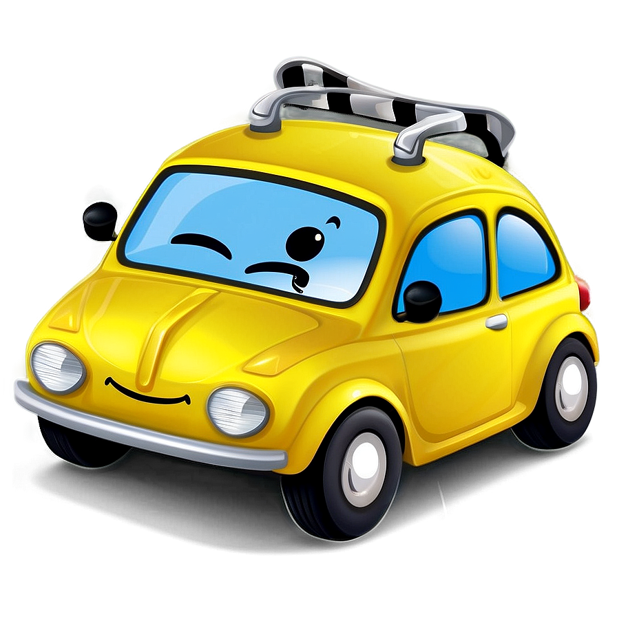 Happy Yellow Car Cartoon Png Osm PNG Image