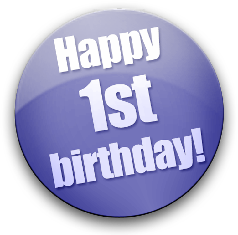 Happy1st Birthday Badge PNG Image