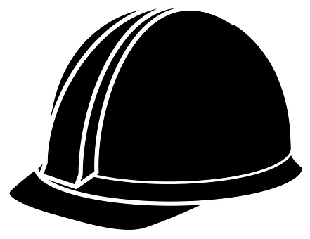 Hard Hat Silhouette Vector PNG Image