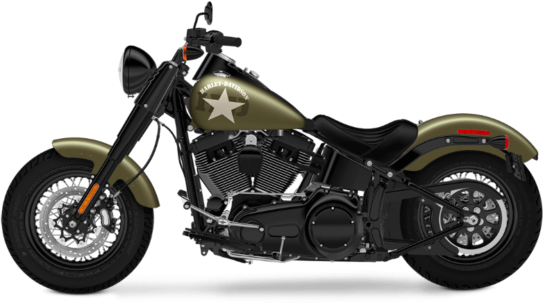 Harley Davidson Military Inspired Motorcycle PNG Image