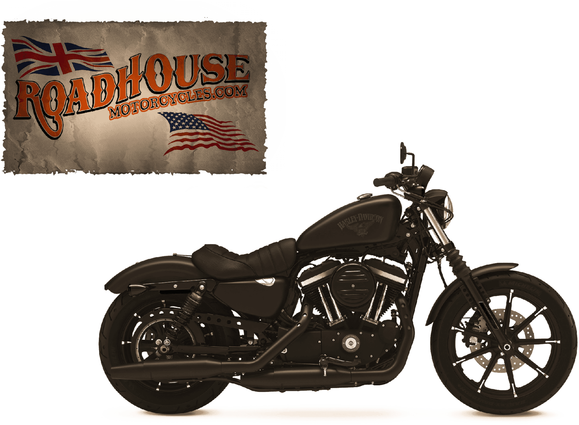 Harley Davidson Motorcycle Roadhouse Advertisement PNG Image