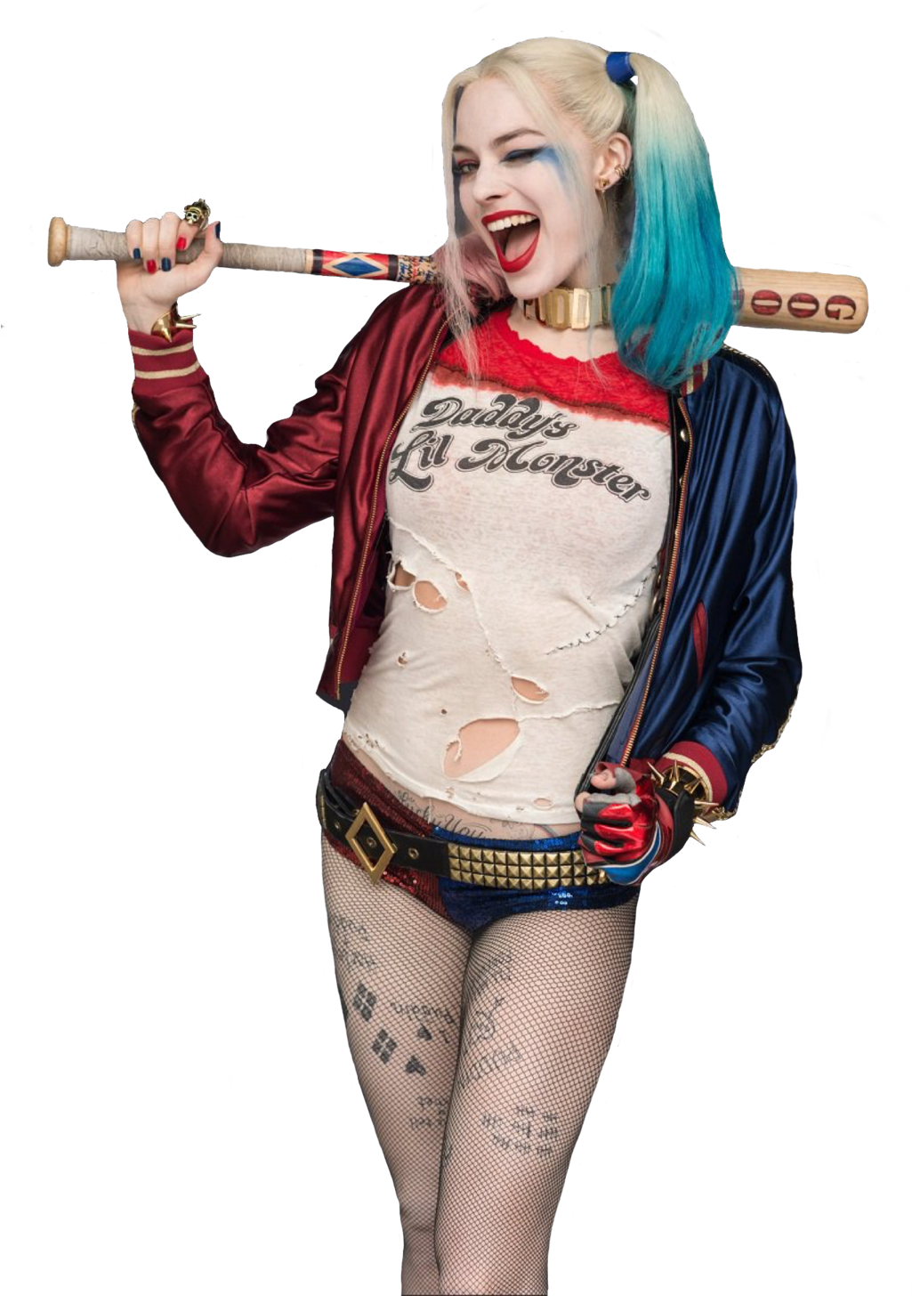 Harley Quinn Baseball Bat Pose PNG Image