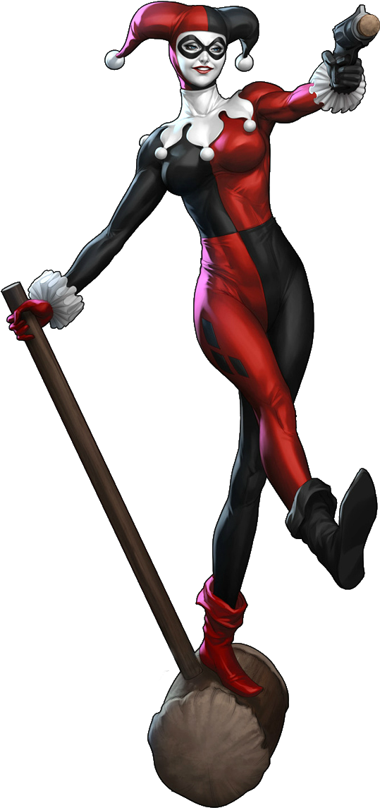 Harley Quinn Classic Costume Pose PNG Image