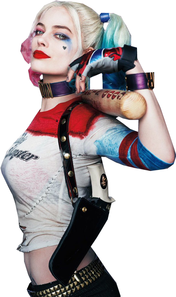 Harley Quinn Iconic Pose PNG Image