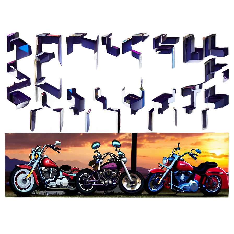 Harley Riders Sunset Meetup Png Ebd PNG Image