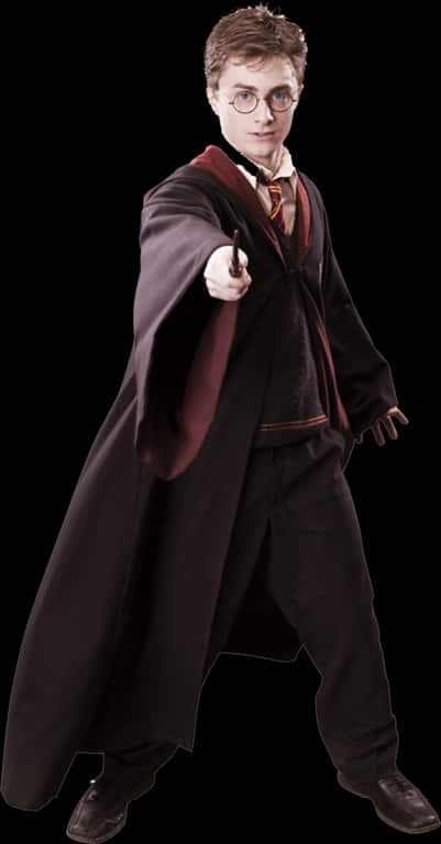 Harry Potter Wand Ready Pose PNG Image